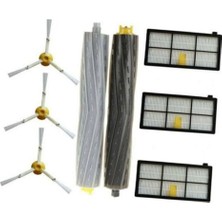 Velora Ozemtek Gri Roomba 800 850 860 861 864 866 870 880 890 900 980 975 976 974 Hepa Filtre Fırça Silikon Ana Fırça Yedek Yenileme Seti-8 Parça