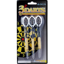 Dart Oku (3’lü Set) - Çelik Uç + Pirinç Gövde + Renkli Kanat - Dart Oku Seti, 22 gr