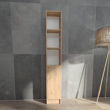Kitaplık 1 Kapaklı Kütüphane Çok Amaçlı Dolap Çam 180CM x 29,6cm x 27,6cm Atlantik Çam