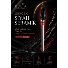 Rulia Professional Siyah Seramik Freze Ucu Kırmızı Bant Ağır Karbit Yapı Hızlı Jel ve Protez Tırnak Söküm