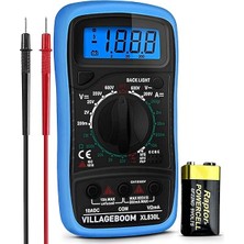 Arka Aydınlatmalı Dijital Multimetre Test Cihazı - Akım, Ac/dc Gerilim, Direnç, Süreklilik, Diyotlar Vb., Mavi, 9 Volt Pil ve Test Uçlarıyla (Ev Dekorasyonu) B07H9VF29K (De)