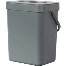 Velora Eko Pure Mini Duvara Monte Kapaklı Mutfak Çöp Kovası, Yiyecek Atıkları Caddesi, 1,32 Gall / 5 L (Gri)