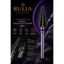 Rulia Professional Siyah Seramik Freze Ucu Mor Bant Ağır Karbit Yapı Hızlı Jel ve Protez Tırnak Söküm