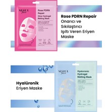 Dermal Seoul Face Gül Rose Pdrn Onarıcı Glow Hidrojel Maske ve Hyalüronik Eriyen Maske