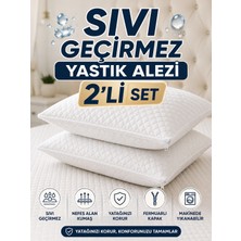 Biva Daimond Line  Sıvı Geçirmez Yastık Alezi 2 Adet Fermuarlı 50X70 cm Yastık Kılıfı