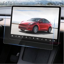 ile Uyumlu Model Y 15 Inç 2023 2024 Multimedya Auido Ekran Koruyucu Cam Film Çizilmez Araç Screen Protector