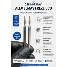 Rulia Professional 0.18 mm Mavi Alev Elmas Freze Ucu 2li Set Profesyonel Kütikül Temizleme & Manikür Pedikür Ucu (Orta Sertlik)