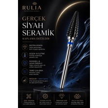 Rulia Professional Siyah Seramik Freze Ucu Mavi Bant Ağır Karbit Yapı Hızlı Jel ve Protez Tırnak Söküm Rl-Ymafreze-Mn, One Size