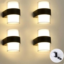 LED Lamba 12W Gün Işık 3200K Bahçe Teras Iç&dış Mekan Dekoratif LED Aplik Aydınlatma (4 Adet)