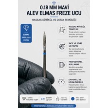 Rulia Professional 0.18 mm Mavi Alev Elmas Freze Ucu | Kütikül Temizleme ve Detay Manikür Ucu | Profesyonel Nail Drill Bit