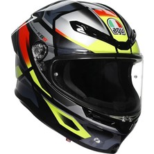 K6 S Motosiklet Kaskı Kapalı Kask Erazer Black Red Yellow Fluo M