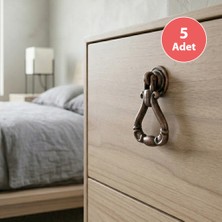 Eym 5 Adet Taç Sarkaç Tek Vidalı Eskitme Antik Bakır Düğme Mobilya Kulp