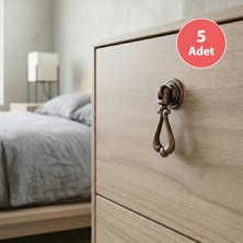 Eym 5 Adet Lale Sarkaç Tek Vidalı Eskitme Antik Bakır Düğme Mobilya Kulp
