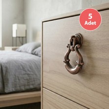 Eym Antik Bakır Eskitme Sarkaç Mobilya Kulp 5 Adet Tek Vidalı Şık Tasarım