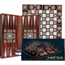 Büyük Boy Eser Sedefli İzmir Tavla 48 cm MDF İçerikli 30 Parça Tavla Pulu ile Eğlenceli Oyun Deneyimi