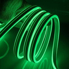 Ema Dükkan 3 Metre 220 Volt Yeşil Neon Led Tak Çalıştır 8x16mm Esnek Hortum Led Suya Dayanıklı Şerit Aydınlatma