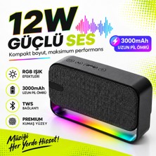 Seyoni 12W Rgb Bluetooth Hoparlör Tws Stereo Destekli USB Tf Kart Girişli Taşınabilir Kablosuz Hoparlör