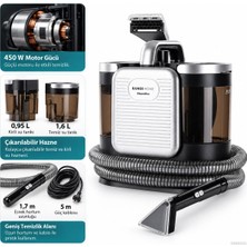 Fakir 450 W Koltuk ve Halı Yıkama Makinesi, Sıvı Püskürtme ve Islak Vakumlama, 1,6 L Temiz Su Haznesi ve Kendi Kendini Temizleme Aparatı