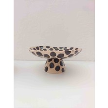Kum Handmade Benekli Ayaklı Sunum Tabağı