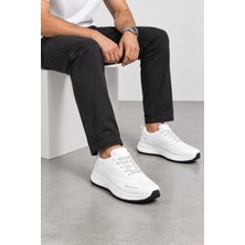 Ht Hotin Cipher Erkek Bağcıklı Günlük Sneaker Spor Ayakkabı - Beyaz