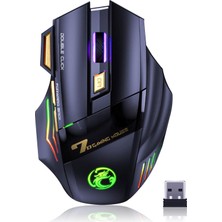 Velora Vegcoo C8 Kablosuz Oyun Faresi, Şarj Edilebilir Silent Click Oyun Faresi, 2.4g USB Alıcısı, 3 Ayarlanabilir Dpı, 7 Hassas Tuş, Ergonomik Rgb Fare, Dizüstü Bilgisayar, Mac Için