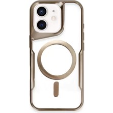 TeknoKapsül Newface Apple Iphone 12 Kılıf Boyi Magsafe Silikon Kapak - Kahverengi