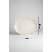 Ellips Oval Kayık Tabak 36CM Dijital Punto Rinart