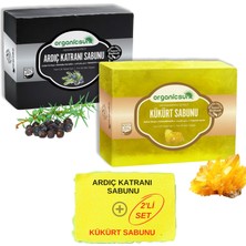 Velora Organicsun 2'li Set Doğal Ardıç Katranı Sabunu ve Kükürt Sabunu Kaşıntı Karşıtı Sabun Seti