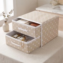 Simple Living Living Iki Çekmeceli Organizer - Beji - 31X30X22 cm