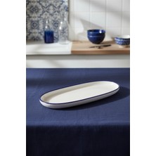 Toledo Oval Kayık Tabak 25CM Rim Lacivert Rinart