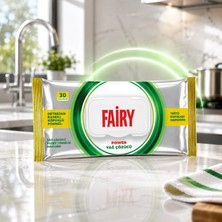 Fairy 30'lu Kapaklı Yağ Çözücü Yüzey Temizlik Mendili - Beyaz