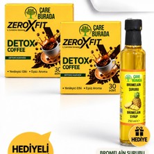 Çare Burada Çareburada Zeroxfit Detox Coffe 2'li Avantaj Paketi 60 Adet - Çareburada Bromelain Şurubu 250 ml Hediyeli