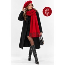 Wearflawless Kadın 2'li Takım Atkı ve Ressam Beresi Seti, Kışlık Hediye, Sevgililer Günü Hediyesi