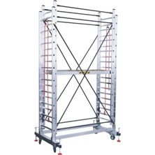 Sözbir 2X3 = 6 M TEKERLEKLİ ALÜMİNYUM TELESKOPİK İSKELE 80X25 ÇOK AMAÇLI/PRATİK/KOLAY