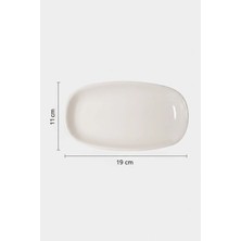 Valencia Oval Kayık Tabak 19CM Krem Rinart