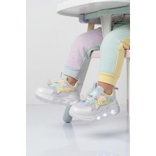 Cool Lila Cırtlı Işıklı Anatomik Bebek Spor Ayakkabı Sneaker Aria B