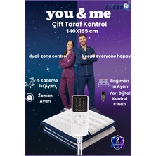 Q'twin-Çift Taraf Bağımsız Kontrollü 5 Kademeli/zaman Ayarlı Battal Boy Elektrikli Alt BATTANIYE-140 x 155 cm