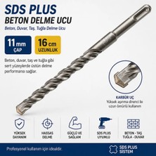 Sara S721 Sds Plus Küçük Hiltilere Uyumlu Beton Kaya Duvar Taş Delme 11X160 mm Sds Plus Hilti Matkap Ucu