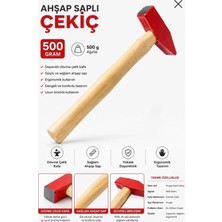 Sara S509 Ahşap Saplı 500 Gram Ergonomik Tutuş Montaj Tesviyeci Çekici Çekiç