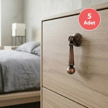 Eym 5 Adet Misket Sarkaç Metal Pimli Tek Vidalı Antik Bakır Mobilya Kulp