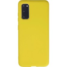 Samsung Galaxy S20 Kılıf Nano Içi Kadife Silikon - Sarı