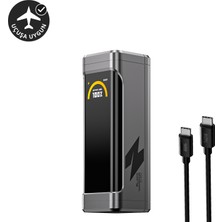 Aohi The Black Warrior 10.000 Mah 65W Pd3.0 Powerbank, Akıllı Dijital Göstergeli Taşınabilir Hızlı Şarj Cihazı, Siyah