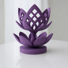Brf Store Pmstore Lotus Çiçeği Mumluk – 3D Baskı Dekoratif Tealight Mumluk-Mor