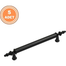 Eym 5 Adet Öyküm Alm. Çizgili 192 mm Mat Siyah Mobilya Dolap Kulp