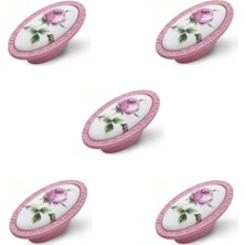 Eym 5 Adet Tomurcuk Porselen Mobilya Düğme Kulp Pembe Gül
