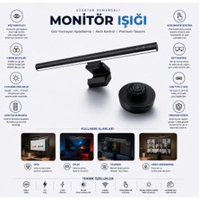 Yesnice Yesnıce Monitör LED Lambası Screen Bar Bilgisayar Ekran Işık Çubuğu Kablosuz Uzaktan Kumandalı Type-C/USB