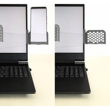 Brf Store Pmstore Monitor Telefon Tutucu – 3D Baskı Petek Desenli Laptop Kenar Telefon Tutucu-Gri