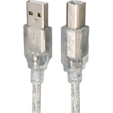 Aydogan's Ayd S-Link SL-U2007 7 Metre Usb2.0 Yazıcı Kablosu Şeffaf Kalın Örgülü Yazıcı ve Tarayıcı