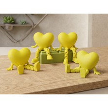 Brf Store Pmstore Hareketli Kalp Figürü – 3D Baskı Eklemli Dekoratif Oyuncak (1 Adet)-Sarı