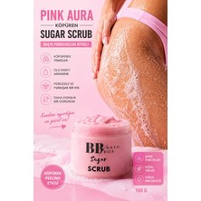 Pink Aura Köpüren Sugar Scrub, Organik Doğal Şeker Peelingi, Arındırıcı & Yenileyici Bakım 160 gr